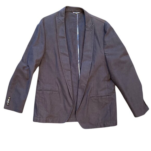 Kroon Chocolate Brown Faded Stripe Vintage Blazer - Picture 1 of 12